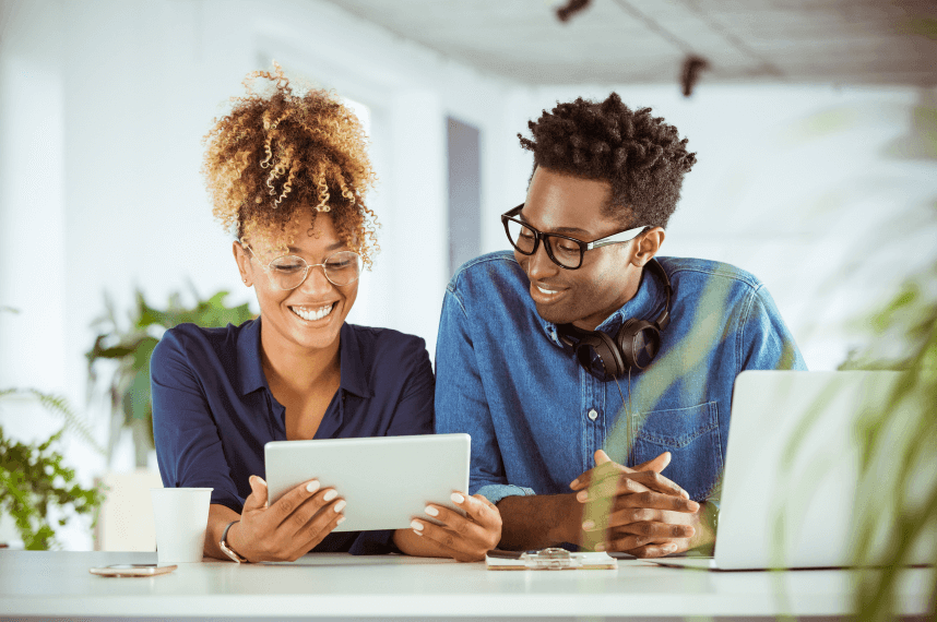 Entrepreneurs Male and female entrepreneurs