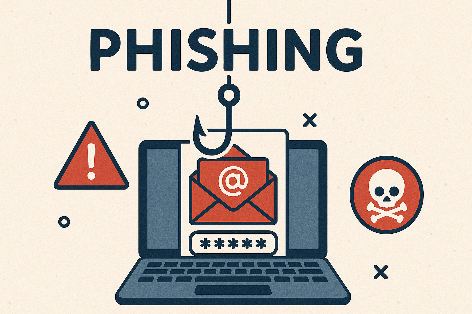 Phishing image Image of phishing emails from a laptop