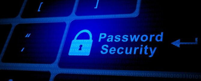 Password Security with a blue padlock