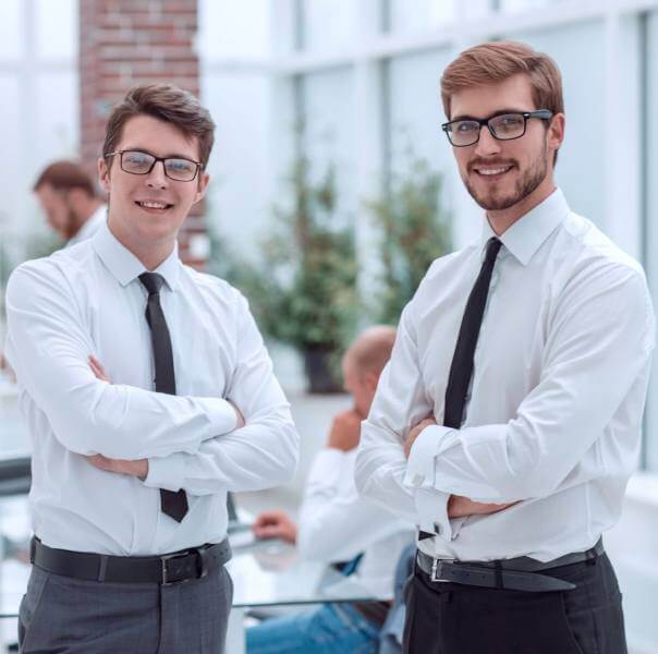 Two men starting a new business