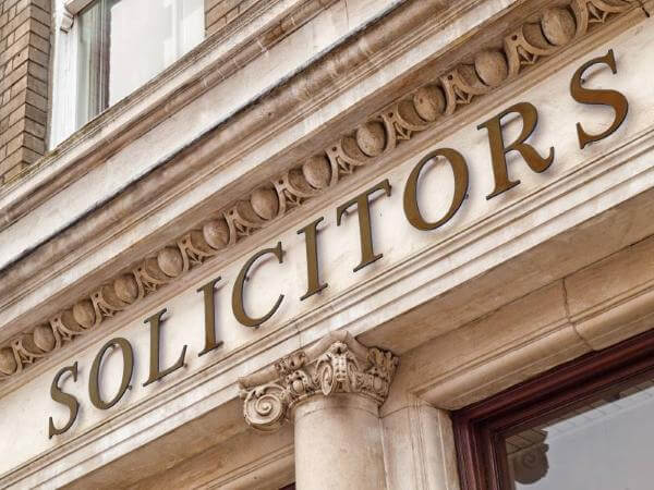 Solicitors wording above solicitors office